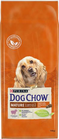 Корм сухой "Dog Chow" для взрослых собак старше 5 лет, с ягненком и рисом, 14 кг