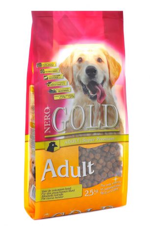 NERO GOLD super premium Для Взрослых собак: Курица и рис (Adult), 2,5 кг.