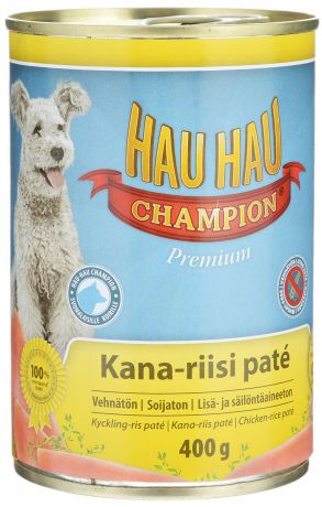 Консервы Hau-Hau "Champion" для собак, курица с рисом, 400 г