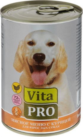 Консервы Vita Pro"Мясное меню" для собак, курица, 400 г