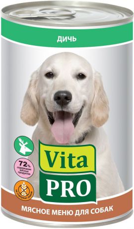 Консервы для собак Vita Pro "Мясное меню", с дичью, 400 г