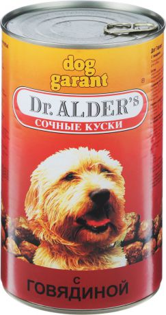 Консервы Dr. Alders "Dog Garant" для взрослых собак, с говядиной, 1,23 кг