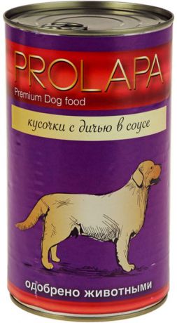 Корм консервированный "Prolapa" для собак, дичь в соусе, 1,24 кг