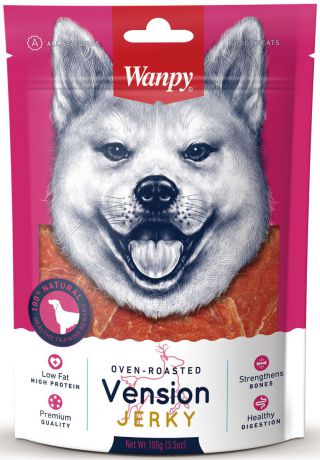 Лакомство для собак Wanpy "Dog", филе из оленины, 100 г