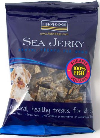 Лакомство для собак Sea Jerky "Squares", с рыбой, 100 г