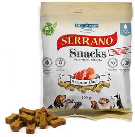 Лакомство для собак Mediterranean Serrano Snacks, снеки из испанской ветчины, 100 г