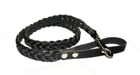 Поводок для собак Аркон "Плетенка", цвет: черный, ширина 1,6 см, длина 120 см