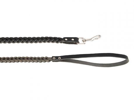 Поводок для собак Каскад, плетеный, тройной ширина 1,5 см, длина 100 см, цвет: черный