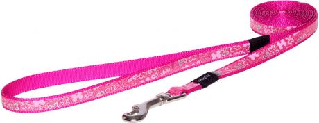 Поводок для собак Rogz "Trendy", удлиненный, цвет: розовый, ширина 1,2 см