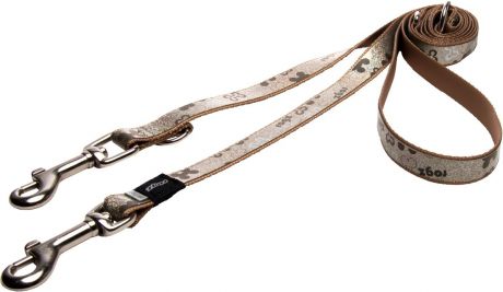 Поводок-перестежка для собак Rogz "Trendy", цвет: коричневый, ширина 1,6 см