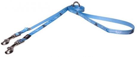 Поводок-перестежка для собак Rogz "Yo Yo", цвет: голубой, ширина 1,2 см. Размер S
