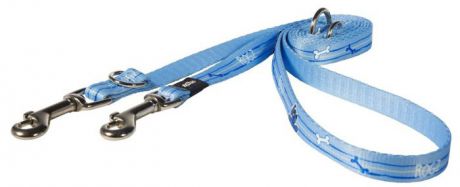 Поводок-перестежка для собак Rogz "Yo Yo", цвет: голубой, ширина 1,6 см. Размер M