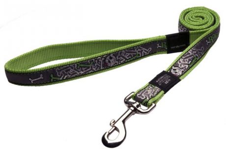 Поводок для собак Rogz "Fancy Dress", удлиненный, цвет: зеленый, ширина 2 см. Размер L