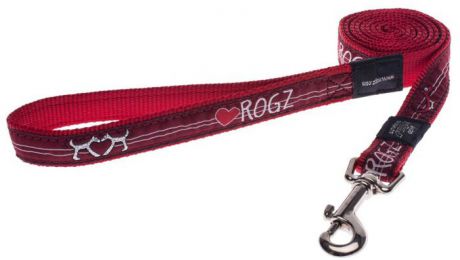 Поводок для собак Rogz "Fancy Dress", удлиненный, цвет: красный, ширина 2 см. Размер L. HLL03BT