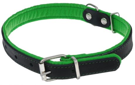 Ошейник для собак Аркон "Фетр", цвет: зеленый, черный, ширина 2,5 см, длина 57 см