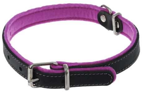 Ошейник для собак Аркон "Фетр", цвет: фиолетовый, черный, ширина 2,5 см, длина 57 см
