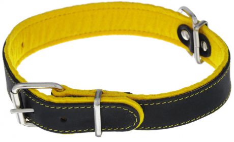 Ошейник Аркон "Фетр", цвет: черный, желтый, ширина 3,5 см, длина 61 см. оф35