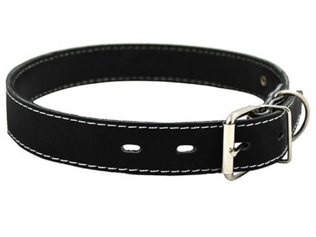 Ошейник для собак Каскад "Классика", цвет: черный, ширина 2,5 см, обхват шеи 39-46 см. 00025011