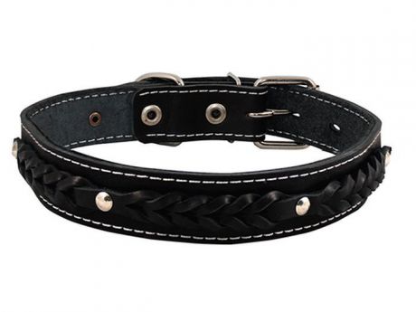 Ошейник для собак Каскад "Классика", цвет: черный, ширина 3,5 см, обхват шеи 50-59 см. 00035071