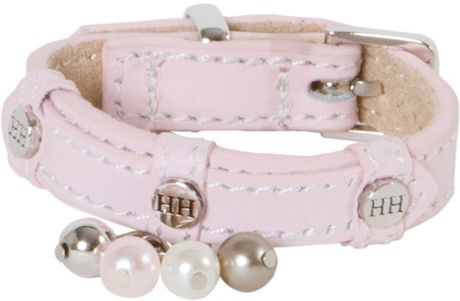 Ошейник для собак Happy House "Beads", цвет: розовый, обхват шеи 15-18 см, ширина 1,2 см. Размер XXXS