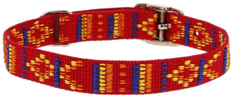 Ошейник для собак Каскад "Орнамент", цвет: красный, ширина 20 мм, обхват шеи 50 см