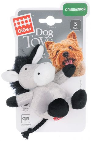 Игрушка для собак GiGwi "Ослик", с пищалкой, длина 11 см
