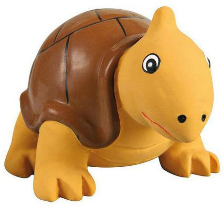 Игрушка для собак №1 "Толстая черепаха", с пищалкой, 8 см