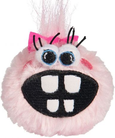 Мяч для собак Rogz "Fluffy Grinz. Зубы", цвет: розовый, диаметр 6,4 см