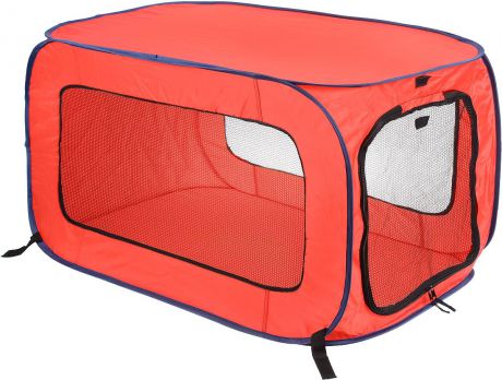 Домик переносной "SportPet Designs", для собак гигантских пород, цвет: красный, синий, 102 х 62 х 62 см