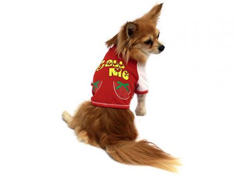 Футболка для собак Каскад "Call Me", унисекс, цвет: красный. Размер XL