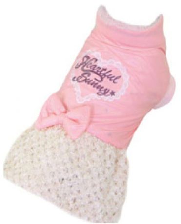Платье для собак "Dobaz", утепленное, цвет: розовый, бежевый. ДА13070АС. Размер S