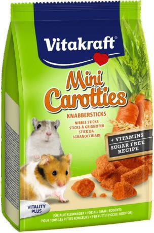Лакомство для мелких грызунов "Vitakraft", подушечки с морковью, 50 г