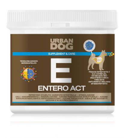 Пищевая добавка для собак Urban Dog "Entero Act", для улучшения микрофлоры кишечника, 350 г
