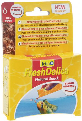 Лакомство для рыб Tetra "FreshDelica Bloodworms", с мотылем, желе, 48 г