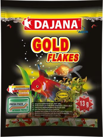 Корм для рыб Dajana "Gold Flakes", 80 мл
