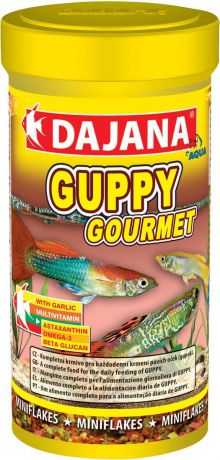 Корм для рыб Dajana "Guppy Gourmet Flakes", 100 мл