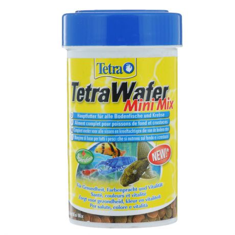 Корм сухой TetraWafer "Mini Mix", для всех донных рыб и ракообразных, в виде мини-пластинок, 100 мл