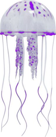 Декорация для аквариума Jelly-Fish "Медуза", силиконовая, с неоновым эффектом, цвет: фиолетовый, диаметр 5 cм. 2522