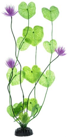 Растение для аквариума Barbus "Лилия зеленая с цветком", пластиковое, высота 50 см
