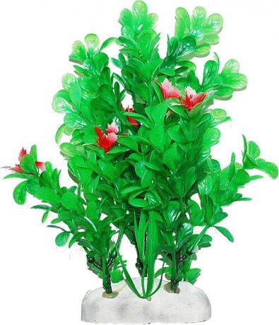 Растение для аквариума Уют "Бакопа с красными цветами", высота 20-22 см
