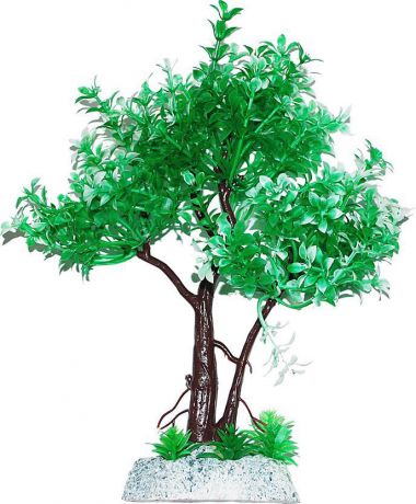 Растение для аквариума Уют "дерево зелено-серебристое", высота 22 см