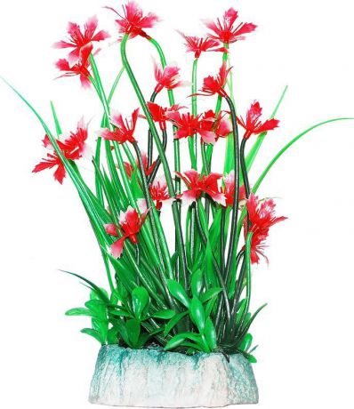 Растение для аквариума Уют "Гемиантус с красными цветами", высота 24 см