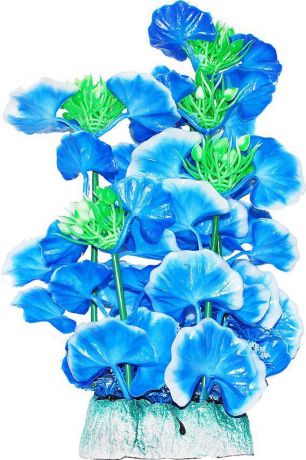 Растение для аквариума Уют "голубые цветы", высота 24 см