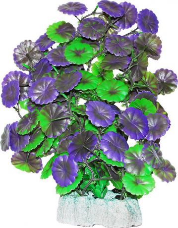 Растение для аквариума Уют "Щитолистник зелено-фиолетовый", высота 24 см