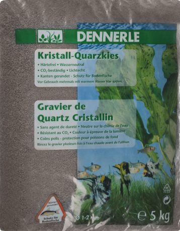 Грунт для аквариума Dennerle "Kristall-Quarz", натуральный, цвет: темно-коричневый, 1-2 мм, 5 кг