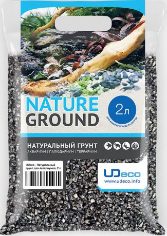 Грунт для аквариума UDeco "Серый гравий", натуральный, 4-6 мм, 2 л