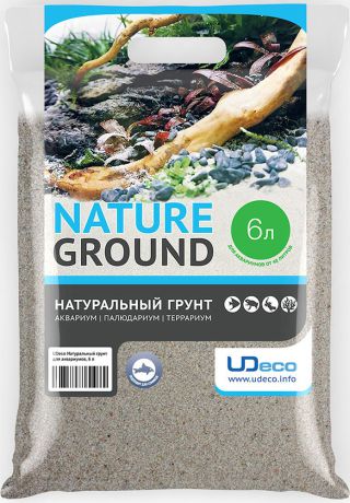 Грунт для аквариума UDeco "Светлый песок", натуральный, 0,1-0,6 мм, 6 л