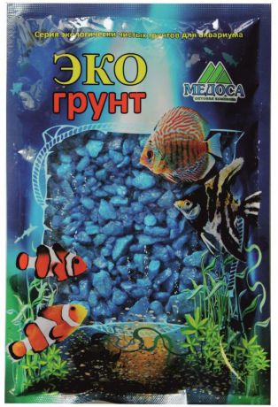 Грунт для аквариума "ЭКОгрунт", мраморная крошка, цвет: голубой, 5-10 мм, 3,5 кг. г-0229