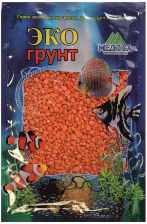 Грунт для аквариума "ЭКОгрунт", мраморная крошка, цвет: оранжевый, 2-5 мм, 3,5 кг. г-1004