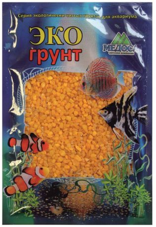 Грунт для аквариума "ЭКОгрунт", мраморная крошка, цвет: желтый, 2-5 мм, 3,5 кг. г-1005